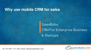Why use mobile CRM for sales