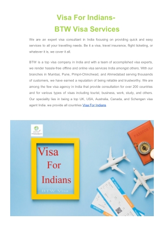 Visa For Indians