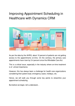 Improving Appointment Scheduling in Healthcare with Dynamics CRM