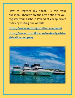 Yacht Registration Holland - Cheap yacht registration