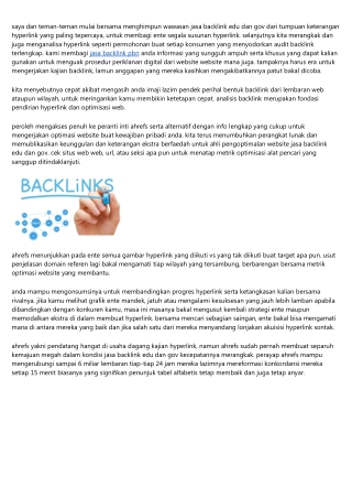 Peranti Analisis Jasa Backlink Edu Dan Gov Yang Menampilkan