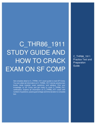 C_THR86_1911 Study Guide and How to Crack Exam on SF Comp