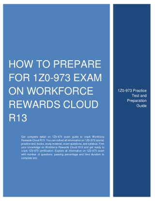 How to Prepare for 1Z0-973 exam on Workforce Rewards Cloud R13