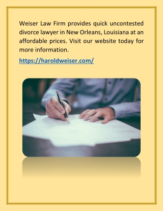 Divorce lawyer New Orleans(Weiser Law Firm)