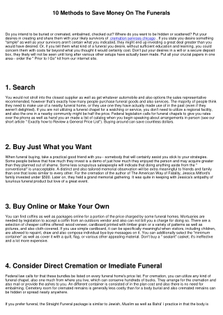 10 Approaches to Save on The Funerals