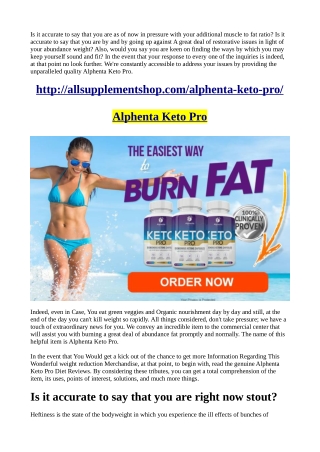 Alphenta Keto Pro Reviews