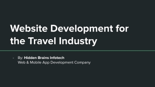 Website Development for the Travel Industry