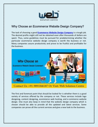 Ecommerce Web Designers In Delhi