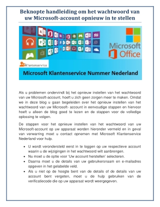 Beknopte handleiding om het wachtwoord van uw Microsoft-account opnieuw in te stellen