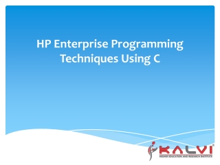 HP Enterprise Programming Techniques Using C