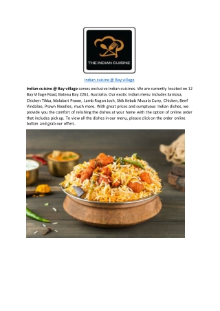 5% OFF - Indian cuisine Bay village Takeaway Bateau Bay ,NSW