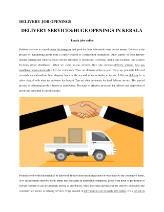 Kerala jobs online- online jobs in kerala