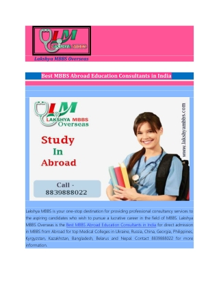 Best MBBS Abroad Education Consultants in India