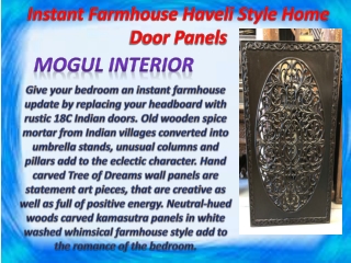 Instant Farmhouse Haveli Style Home Door Panels