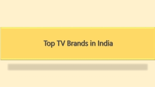 Top TV Brands in India
