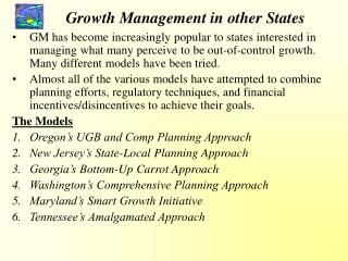 Growth Management in other States