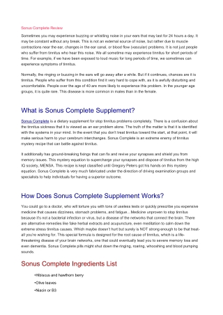 Sonus Complete Review – Anti-Tinnitus Secret Formula To Eliminate Tinnitus!!