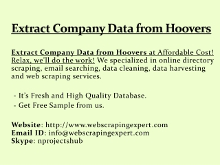 Extract Company Data from Hoovers