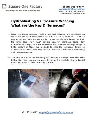 Hydroblasting Vs Pressure Washing What are the Key Differences?