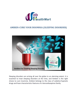 Ambien - Cure Your Insomnia (Sleeping Disorder)