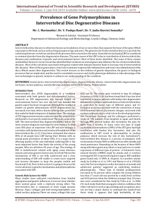Prevalence of Gene Polymorphisms in Intervertebral Disc Degenerative Diseases
