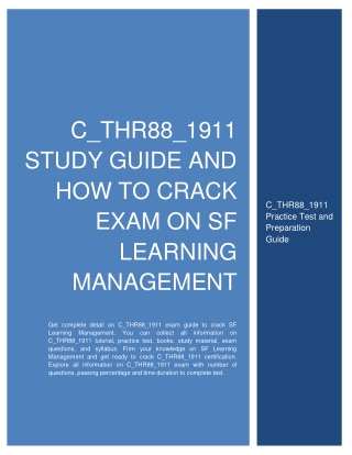 C_THR88_1911 Study Guide and How to Crack Exam on SF Learning Management