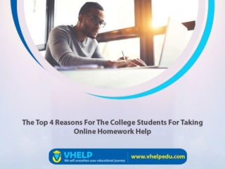 The Top 4 Reasons For The College Students For Taking Online Homework Help