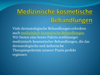 Medizinische kosmetische behandlungen