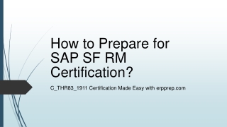 SAP SF RM (C_THR83_1911) Certification Study Guide and Latest Questions