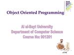 Object Oriented Programming