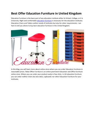 Best Offer Education Furniture in United Kingdom