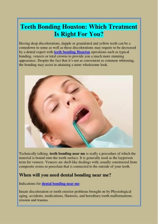 Teeth Bonding Houston: Which Treatment Is Right For You?