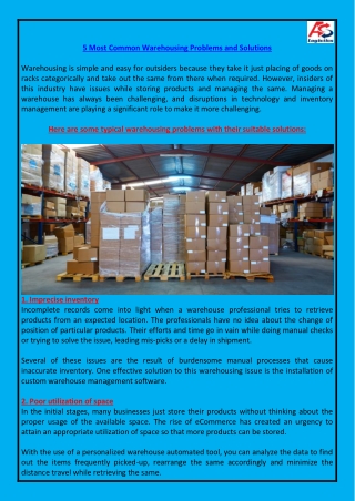 5 Most Common Warehousing Problems and Solutions