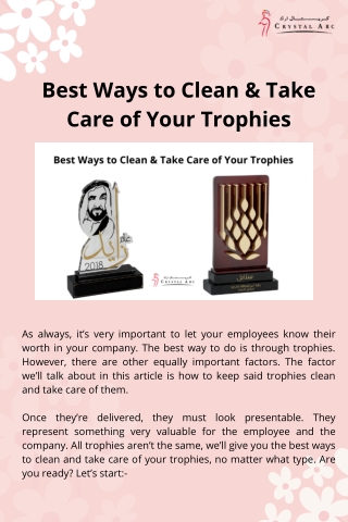 Best Ways to Clean and Take Care of Your Trophies