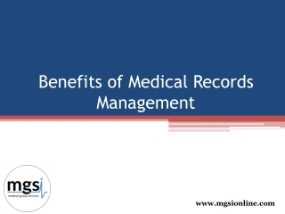 Benefits of Medical Records Management