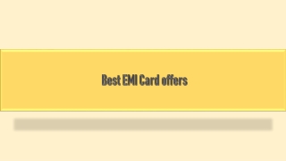 Best EMI Card offers