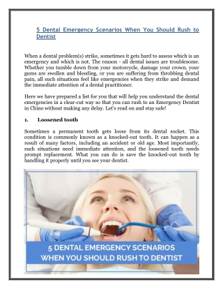 5 Dental Emergency Scenarios When You Should Rush to Dentist