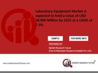 Laboratory Equipment Market is expected to hold a value of USD 58,960 Million by 2025 at a CAGR of 7.3%.