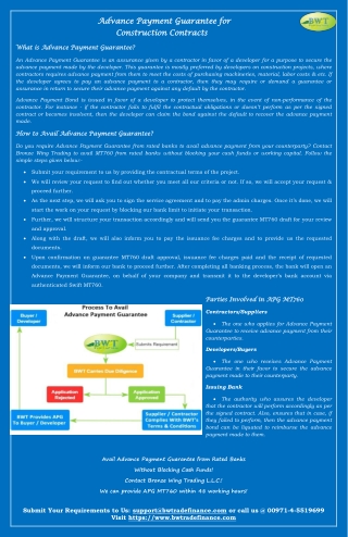 Advance Payment Guarantee for Construction Contracts