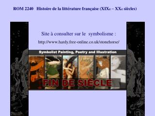 ROM 2240 Histoire de la littérature française (XIX e – XX e siècles)