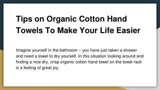 Tips on Organic Cotton Hand Towels