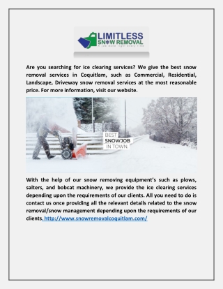 Snow Removal In Coquitlam - Snow Removal Coquitlam