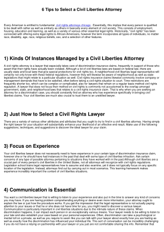 6 Tips to Select a Civil Rights Attorney