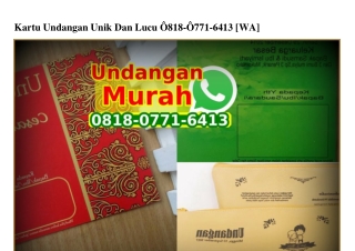 Kartu Undangan Unik Dan Lucu O818 O771 6413[wa]