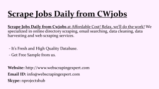 Scrape Jobs Daily from CWjobs
