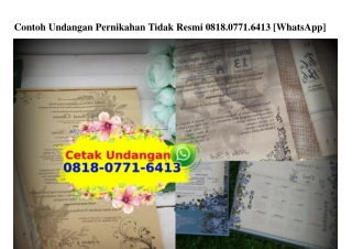 Contoh Undangan Pernikahan Tidak Resmi 0818·0771·6413[wa]