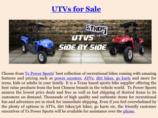 UTVs for Sale