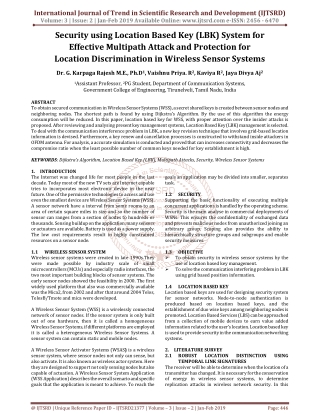 Security using Location Based Key LBK System for Effective Multipath Attack and Protection for Location Discrimination i