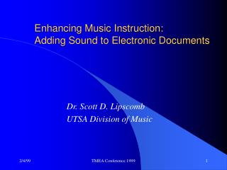 Enhancing Music Instruction: Adding Sound to Electronic Documents