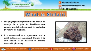 Health Benefits and Medicinal Properties of Shilajit((Black Asphaltum) )